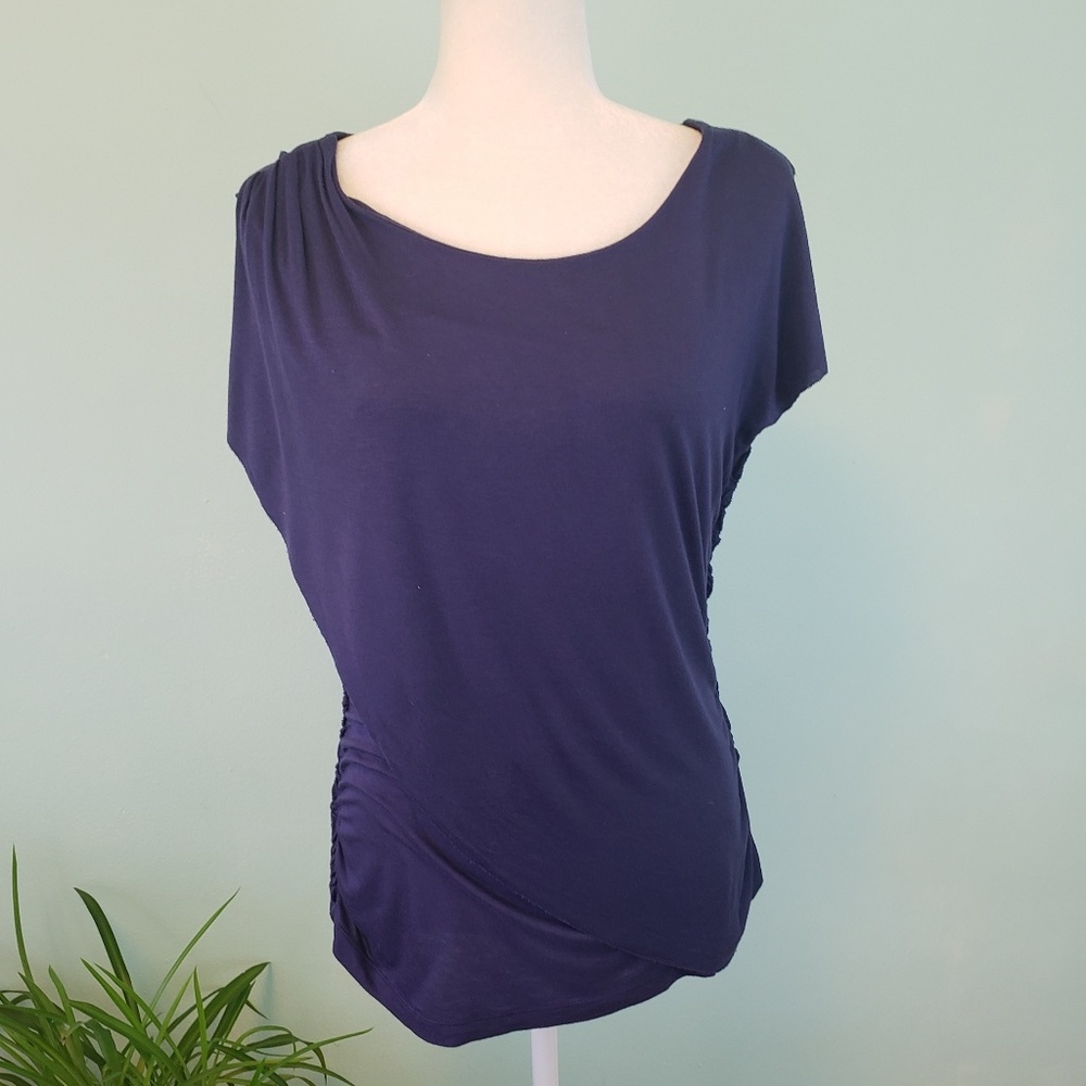 Purple Butterfly Sleeve Blouse